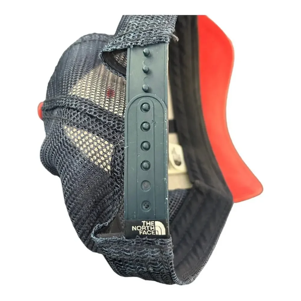 The North Face Patches Trucker Hat Never Stop Exploring Red Navy One Size